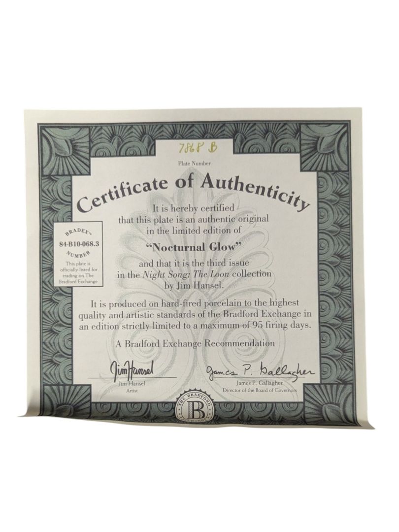 Bradford Exchange “Nocturnal Glow” Plate