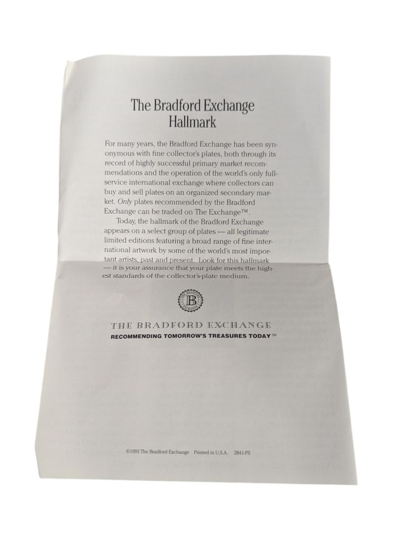 Bradford Exchange “Moonlight Echoes” Plate
