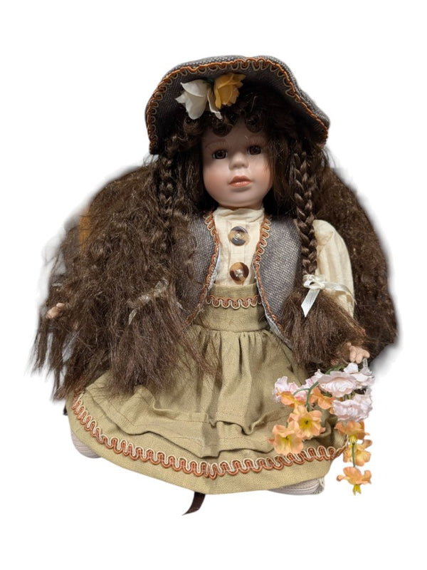 Kimberley Timeless Treasures Porcelain Doll (2002) – Floral Dress & Hat