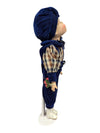Porcelain Boy Doll Blue Velvet Outfit