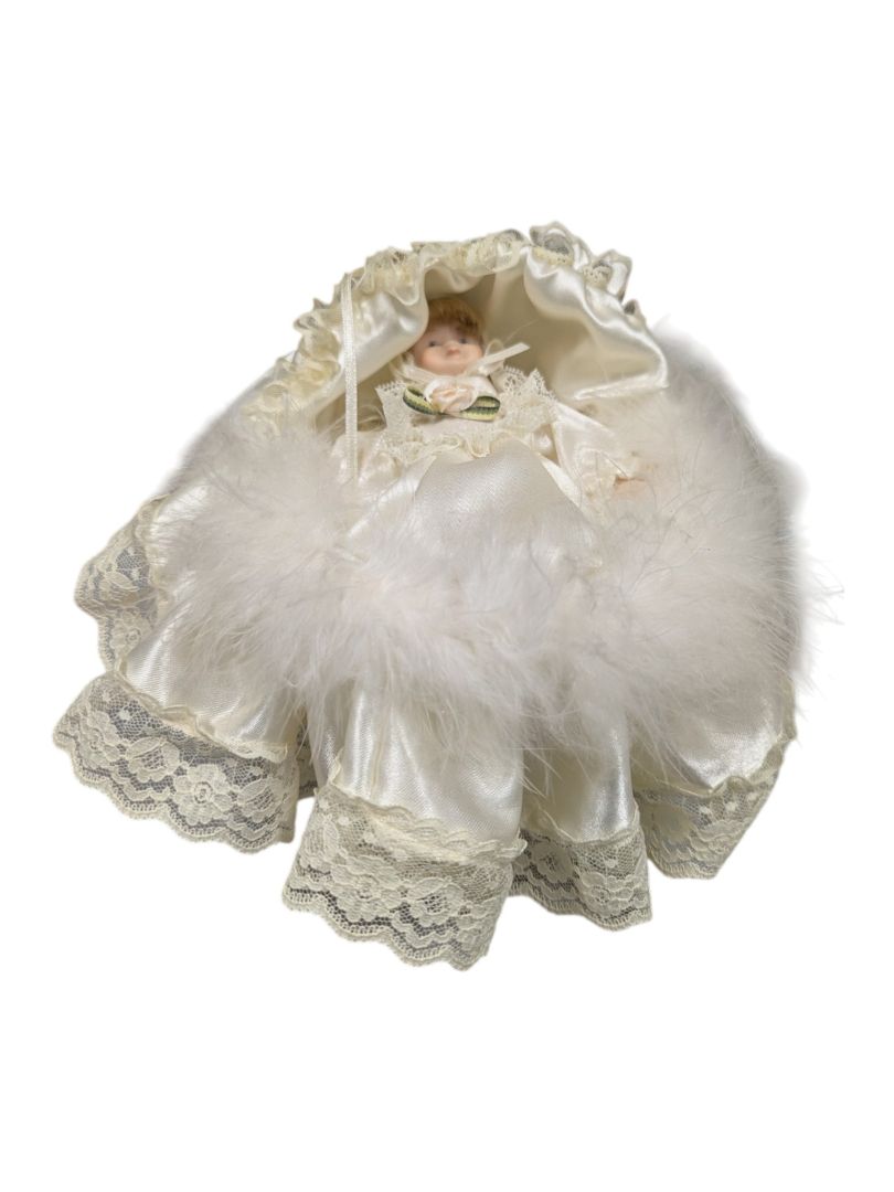 Baby Doll in Lace Carriage Display