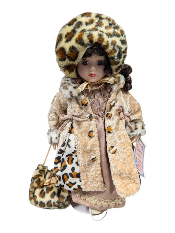 Vanessa Ricardi Porcelain Doll Faux Fur Outfit w/ COA