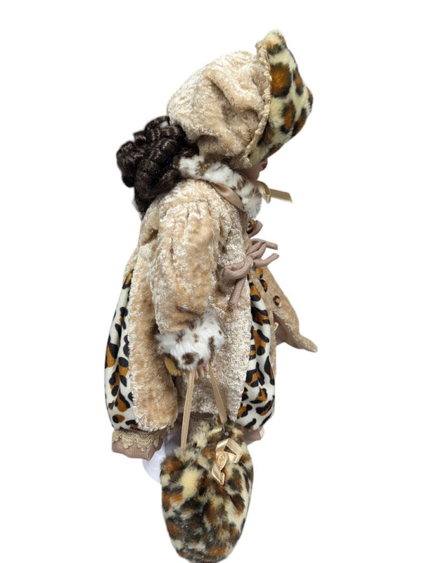Vanessa Ricardi Porcelain Doll Faux Fur Outfit w/ COA