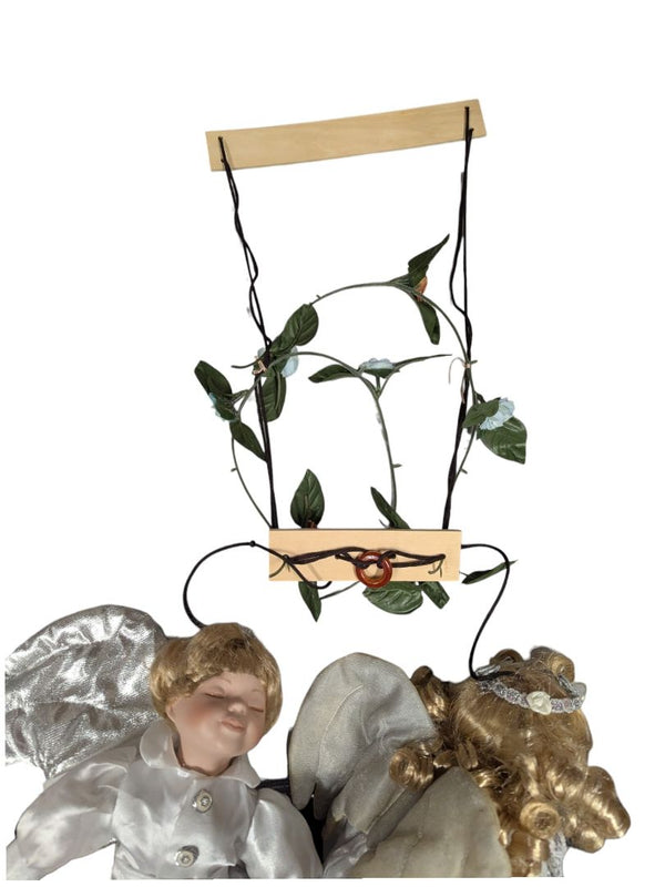 Porcelain Hanging Angel Doll Duo - Boy & Girl