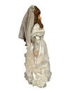 Porcelain Collector Doll Brunette Bride with Tiered Lace Gown