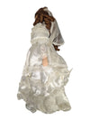 Porcelain Collector Doll Brunette Bride with Tiered Lace Gown