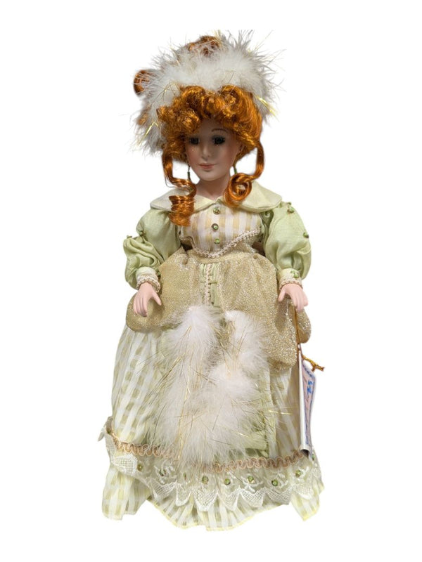Vanessa Ricardi Porcelain Doll - Green & Gold