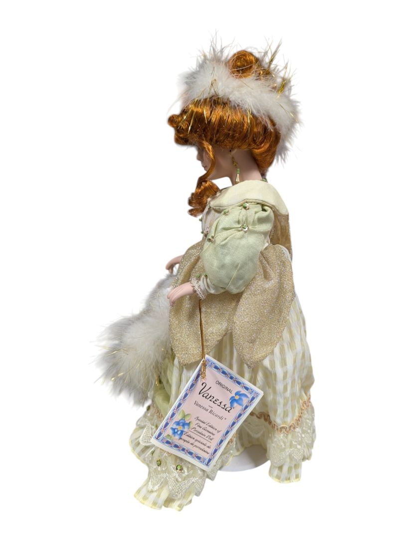 Vanessa Ricardi Porcelain Doll - Green & Gold