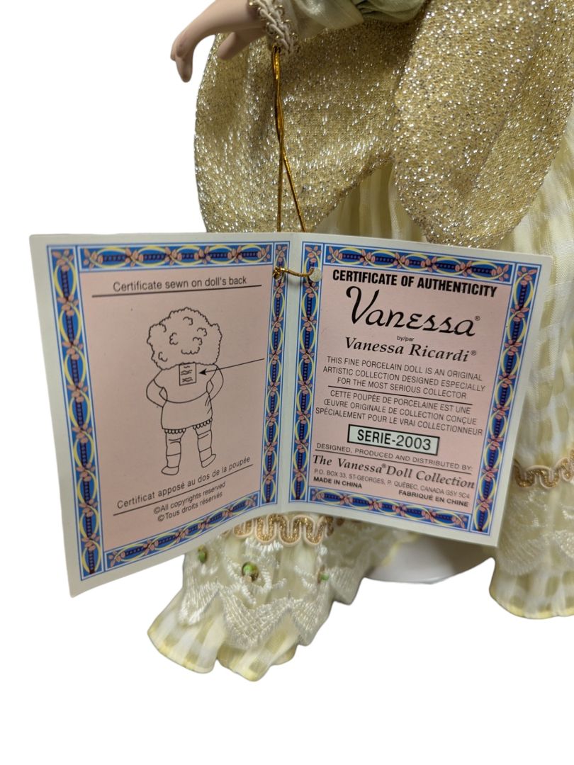 Vanessa Ricardi Porcelain Doll - Green & Gold