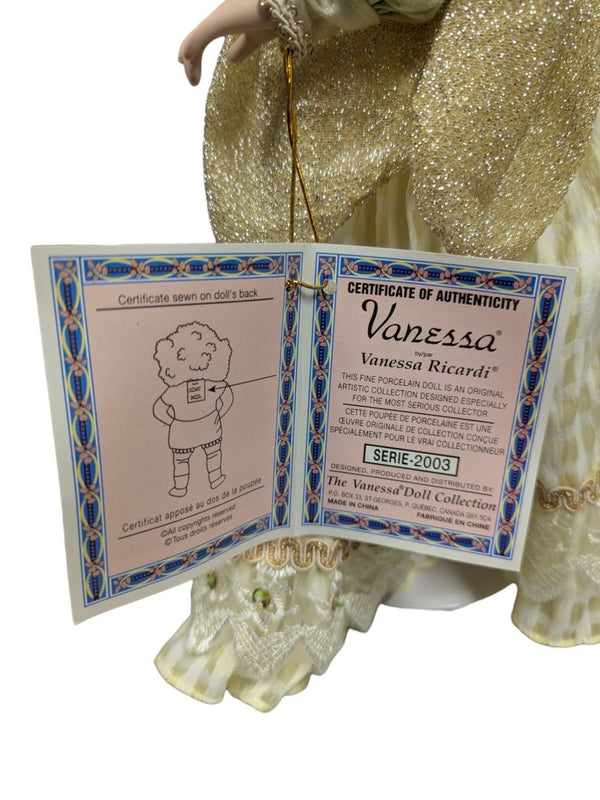 Vanessa Ricardi Porcelain Doll - Green & Gold