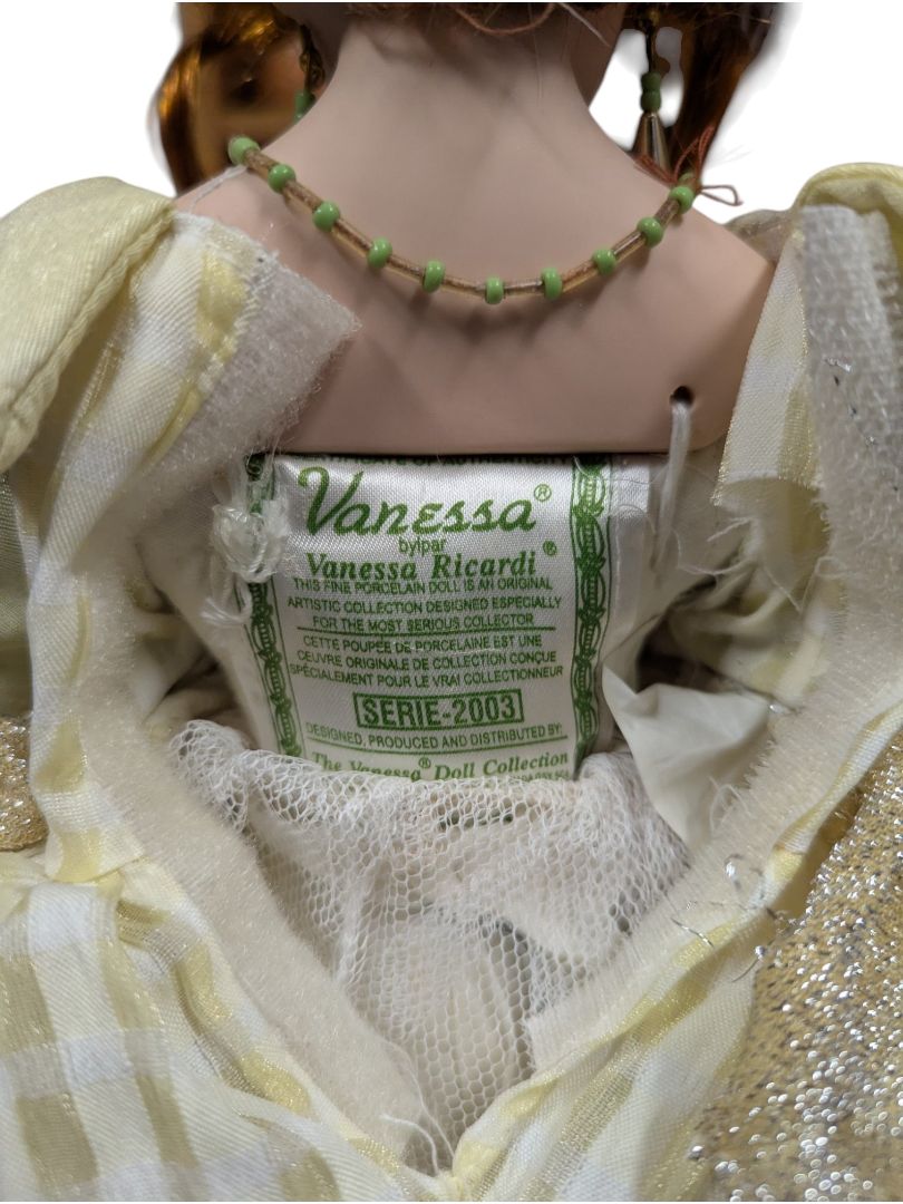 Vanessa Ricardi Porcelain Doll - Green & Gold