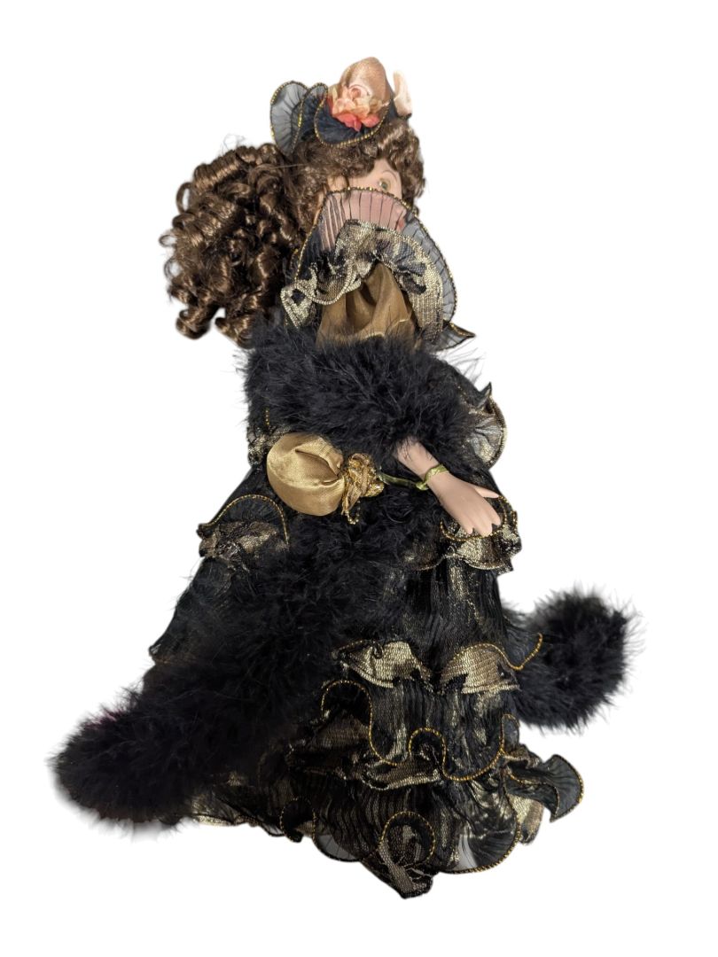 Vanessa Ricardi Porcelain Doll - Black & Gold