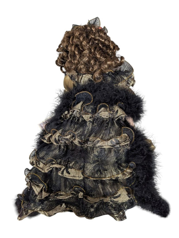 Vanessa Ricardi Porcelain Doll - Black & Gold