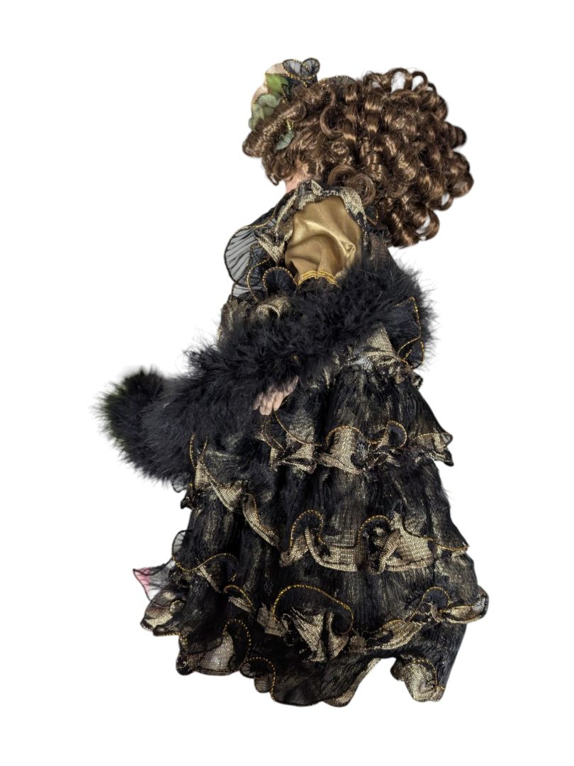 Vanessa Ricardi Porcelain Doll - Black & Gold
