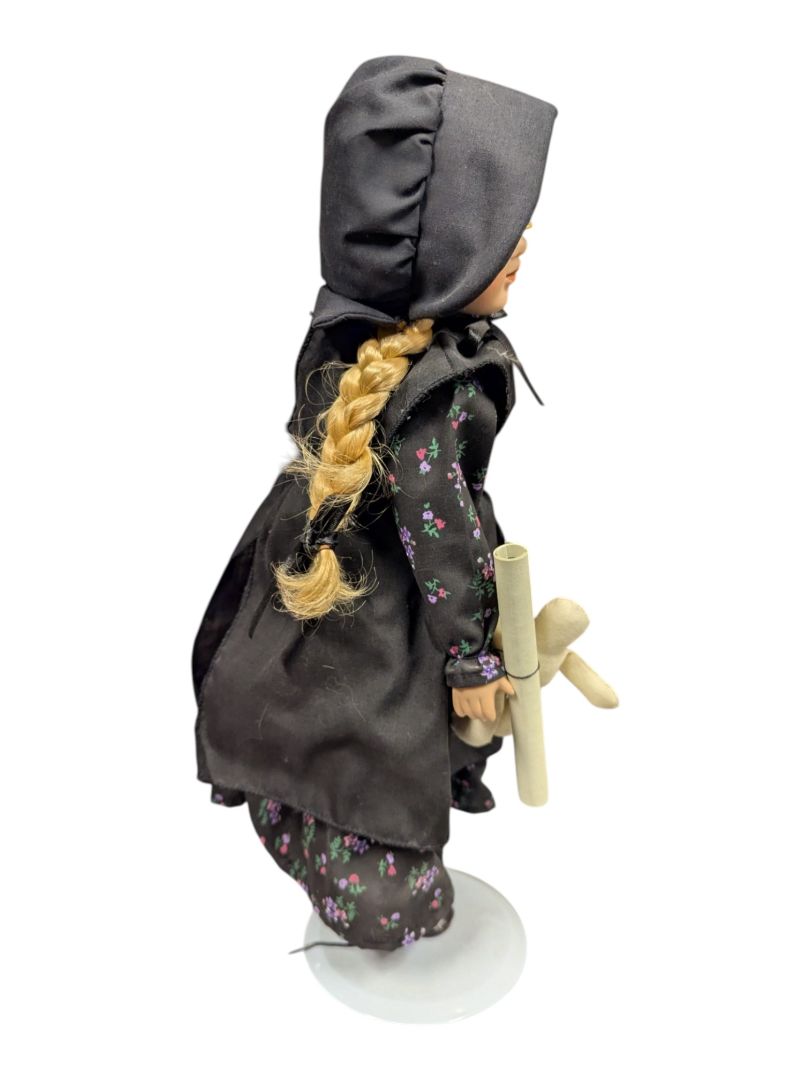 Mennonite Schoolgirl Porcelain Doll with Spectacles