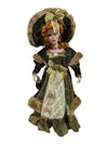Victorian Winter Velvet & Faux Fur Porcelain Doll