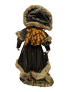 Victorian Winter Velvet & Faux Fur Porcelain Doll