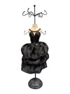 Decorative Black Satin Dress Form Jewelry Stand