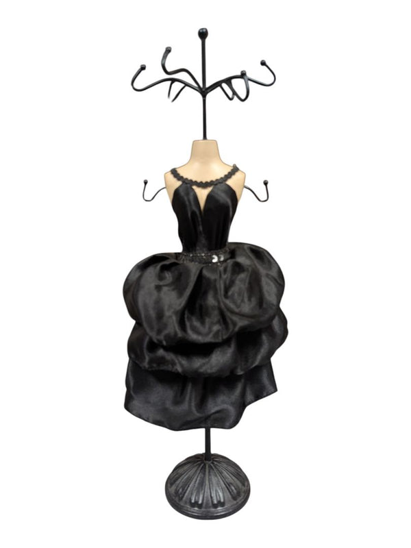 Decorative Black Satin Dress Form Jewelry Stand
