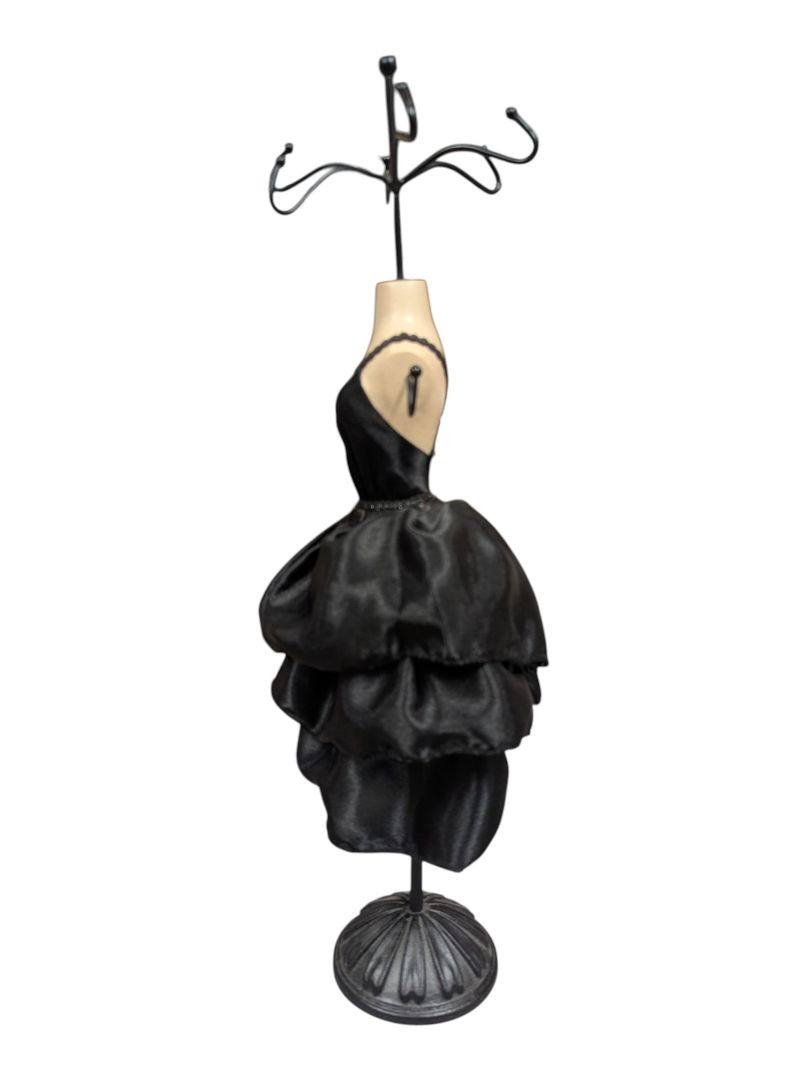 Decorative Black Satin Dress Form Jewelry Stand