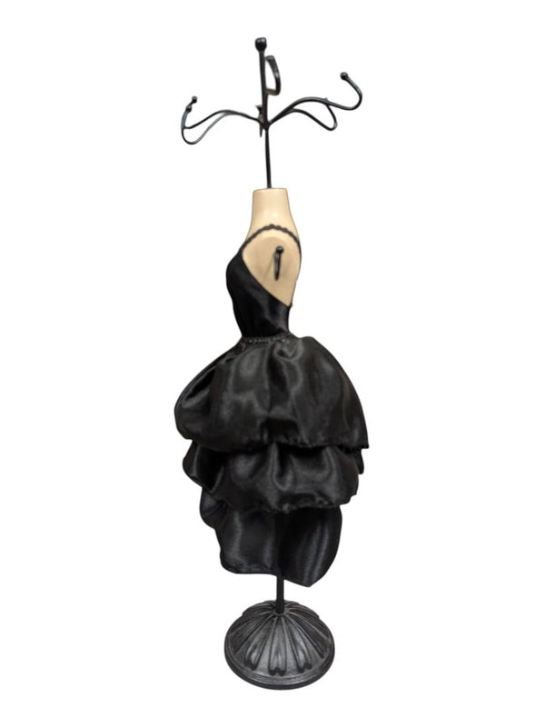 Decorative Black Satin Dress Form Jewelry Stand
