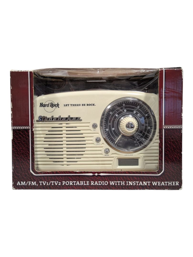 Hard Rock Café Studebaker Retro AM/FM Portable Radio with Box