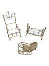 Vintage Style Brass Miniature Dollhouse Furniture Set