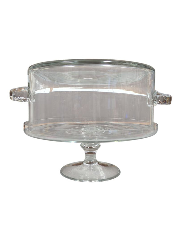 Glass Cake Stand with Dome Lid & Side Handles