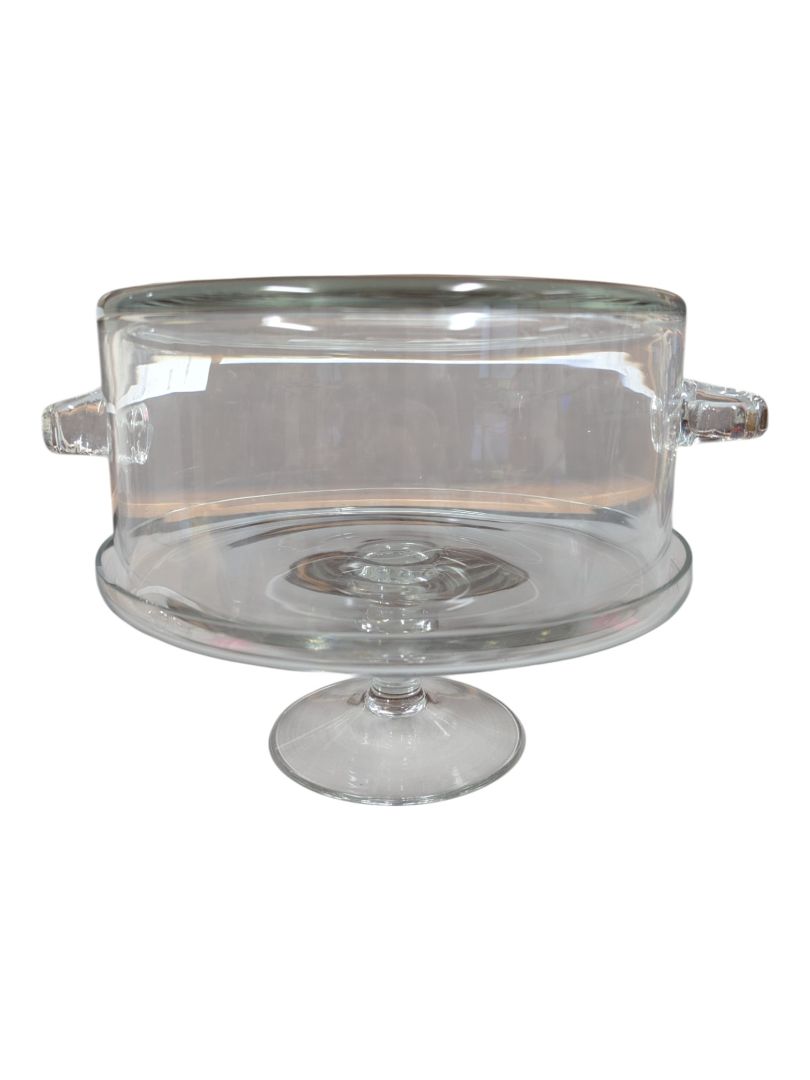 Glass Cake Stand with Dome Lid & Side Handles