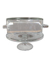Glass Cake Stand with Dome Lid & Side Handles