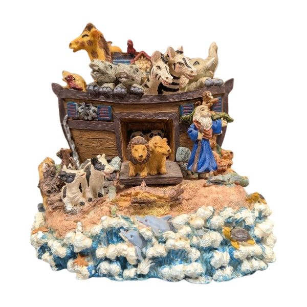 Noah’s Ark Musical Resin Figurine with Animals & Motion Scene