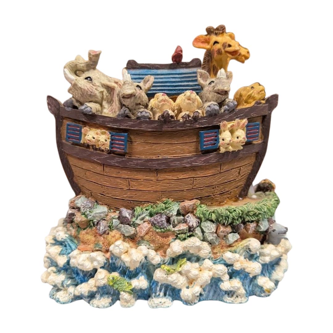 Noah’s Ark Musical Resin Figurine with Animals & Motion Scene