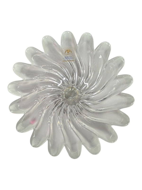 Walther Glass “Sachsenstein” Frosted Crystal Pedestal Bowl