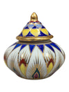 Narayana Phand Hand-Painted Porcelain Lidded Trinket Jar
