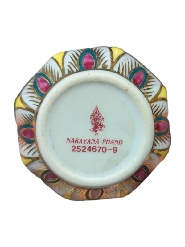 Narayana Phand Hand-Painted Porcelain Lidded Trinket Jar