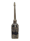 Middle Eastern Silver Tone & Black Glass Kohl Bottle