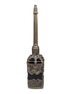 Middle Eastern Silver Tone & Black Glass Kohl Bottle