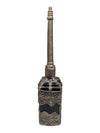 Middle Eastern Silver Tone & Black Glass Kohl Bottle