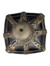 Middle Eastern Silver Tone & Black Glass Kohl Bottle