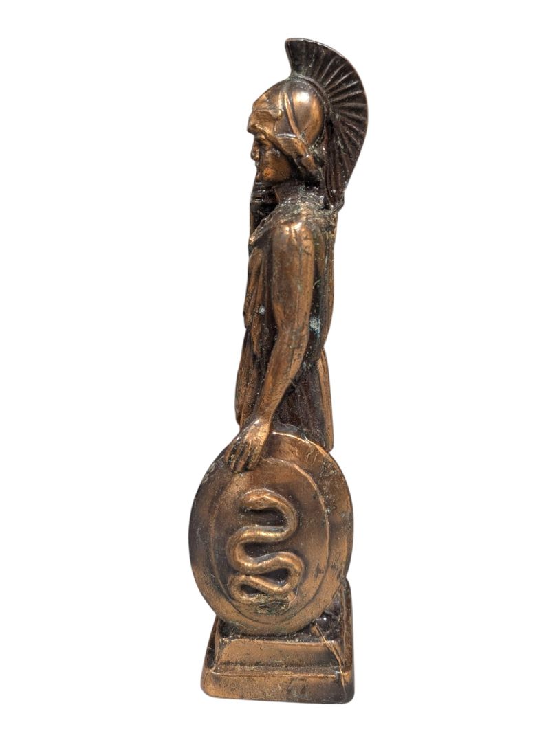 Vintage Athena Greek Goddess Bronze Tone Figurine Statue