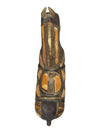 Carved Wooden Horse Figurine with Brass & Bone Inlay Decor