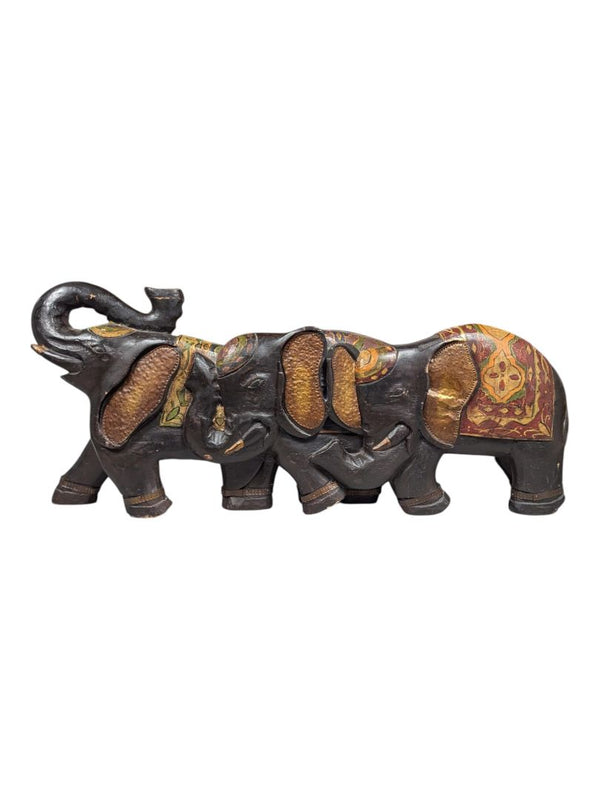 Hand-Carved Wooden Elephant Figurine