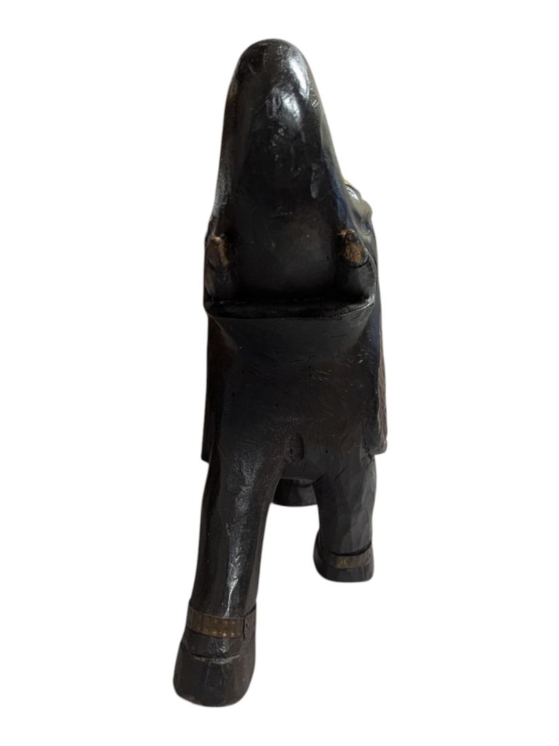 Hand-Carved Wooden Elephant Figurine