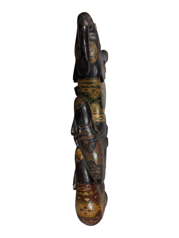 Hand-Carved Wooden Elephant Figurine