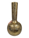 Embossed Brass Floral Vase