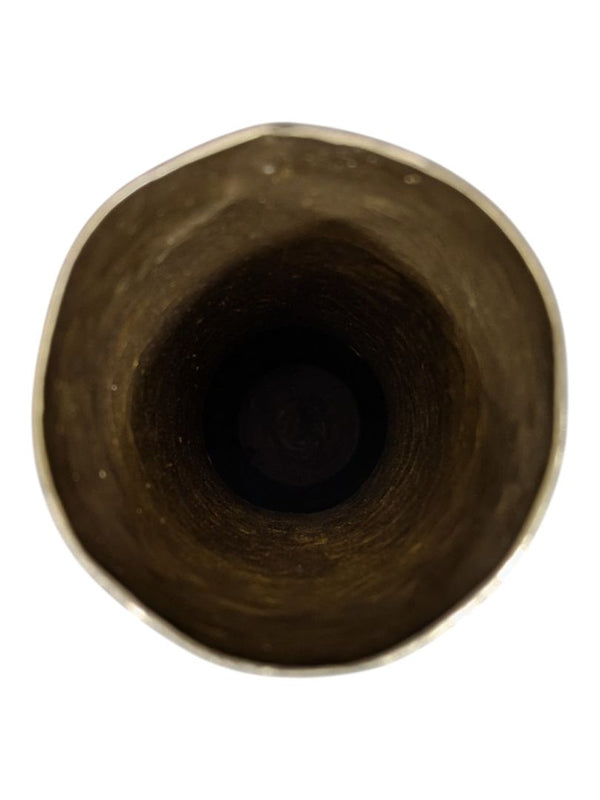 Embossed Brass Floral Vase
