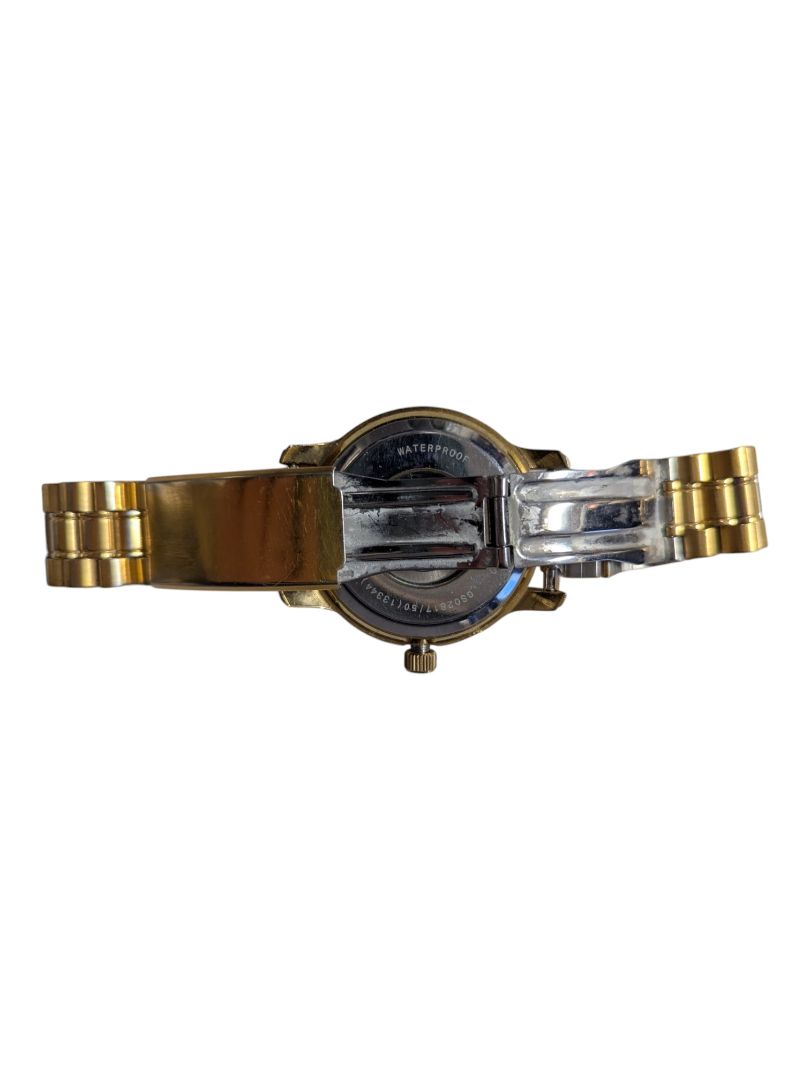 Rotary Automatic Open-Heart Gold-Tone Stainless Steel Watch