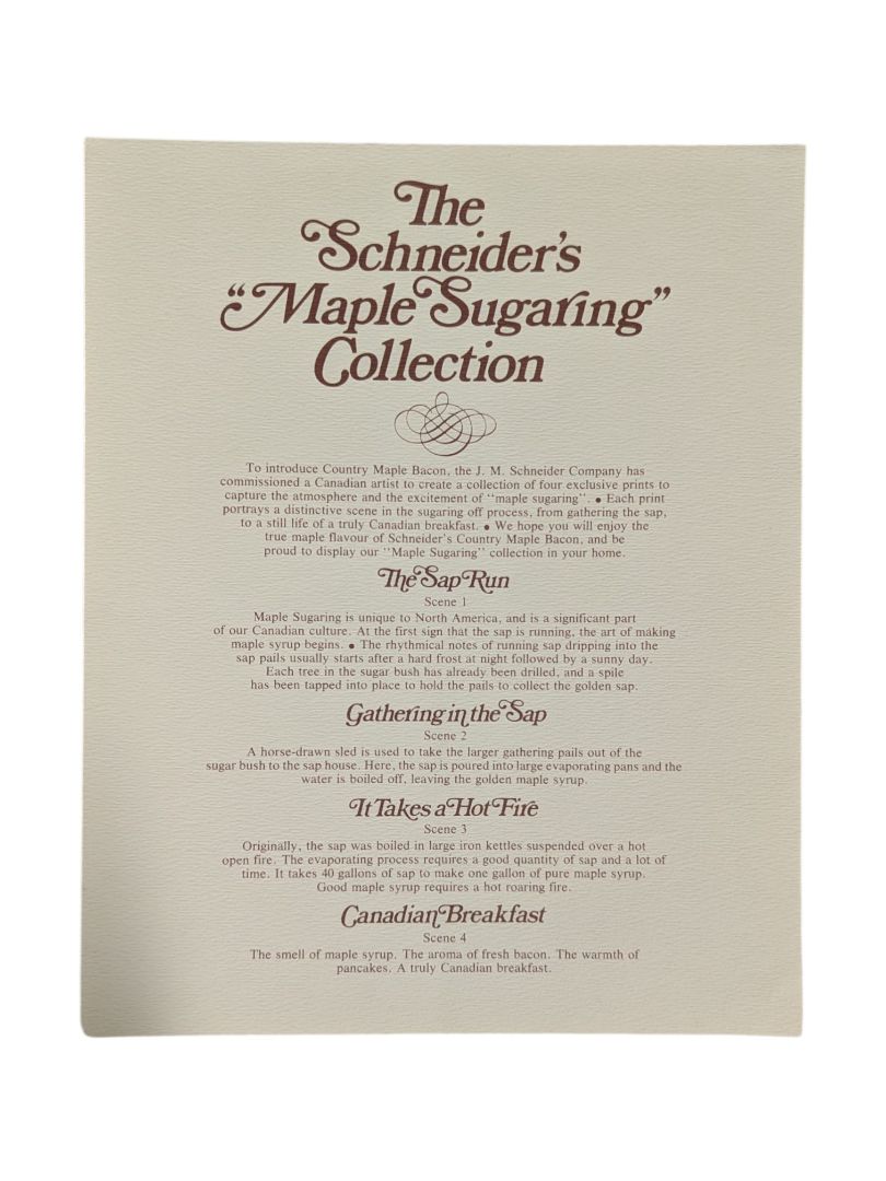 Cliff Kearns “Schneider’s Maple Sugaring Collection” – Set of 4