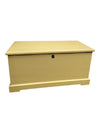 Vintage Painted Wooden Blanket Chest with Interior Compartment & Key