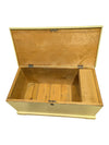 Vintage Painted Wooden Blanket Chest with Interior Compartment & Key